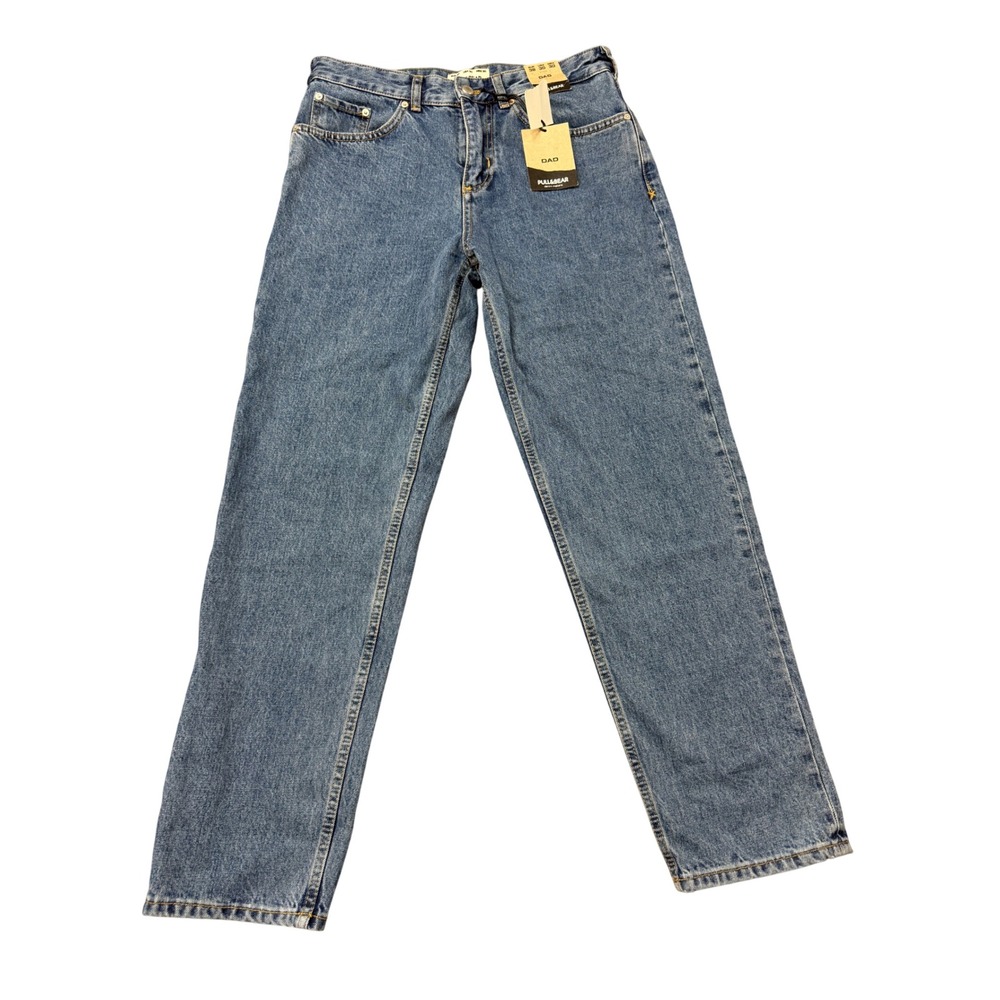 Pull&Bear Dad Jeans Mens Size 30 Blue New Straight Leg Relaxed Fit 8685/542/407